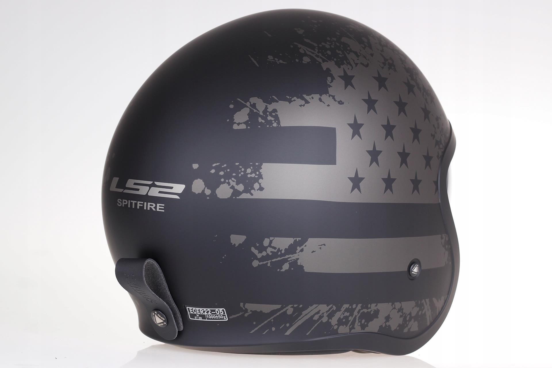 Ls2 SPITFIRE OF599 BLACK FLAG OTWARTY KASK CHOPPER - zdjęcie 9 Ls2 SPITFIRE OF599 BLACK FLAG OTWARTY KASK CHOPPER