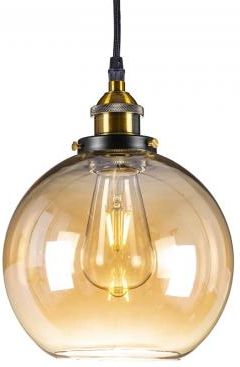 Ledigo Lampa wisząca szklana kula amber 20cm (077_2_LLCAMB)