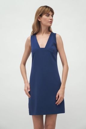 Kobaltowa sukienka z głębokim dekoltem S173 Cobalt