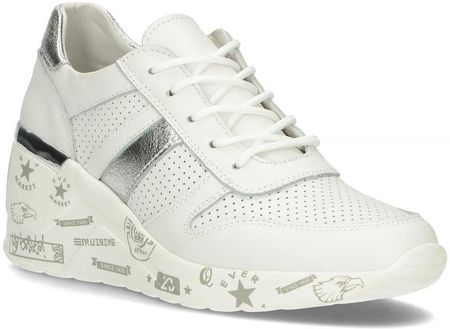 Skórzane Sneakersy Filippo DP3550/22 WH białe