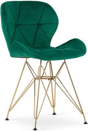 Elior Komplet Nowoczesnych Welurowych Krzeseł 4 Szt. Kolor Zielony Sarema 21297
