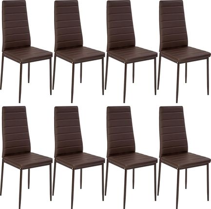 Tectake 8 Krzesła Do Jadalni Sztuczna Skóra Brązowy 9865770
