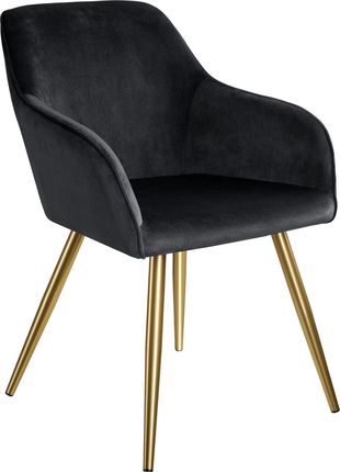 Tectake Krzesło Marilyn Aksamit Złoty Czarny 9865585