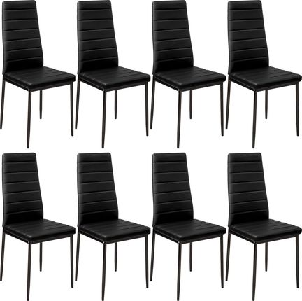 Tectake 8 Krzesła Do Jadalni Sztuczna Skóra Czarny 9865769