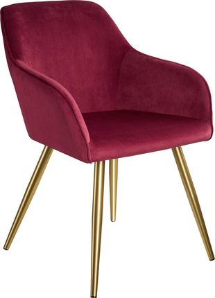Tectake Krzesło Marilyn Aksamit Złoty Bordowy 9865704
