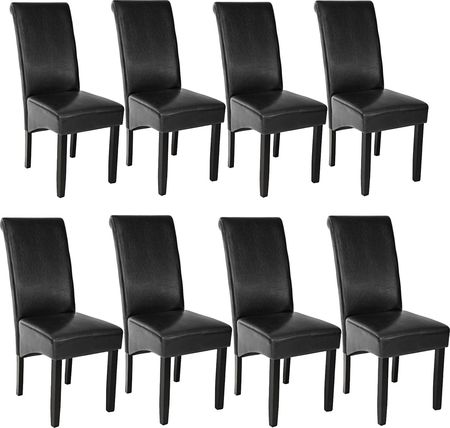 Tectake 8 Eleganckie Krzesła Do Jadalni Lub Salonu Czarny 9865714