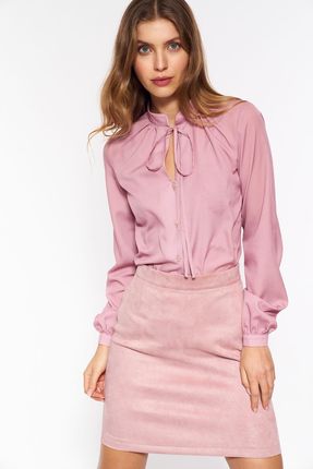 Nubukowa różowa spódnica SP64 Pink