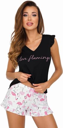 Piżama Damska Model Flamingo 1/2 Black