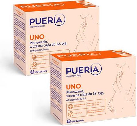 Zestaw Pueria Uno - planowanie ciąży i wczesna ciąża, 2x60kaps.