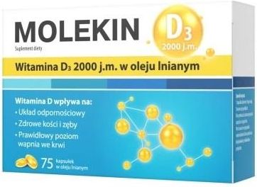 Natur Produkt Zdrovit Molekin D3 2000 j.m. w oleju lnianym, 75kaps.