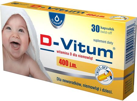 Oleofarm - D-Vitum, witamina D dla niemowląt (400 j.m.), 30kaps.