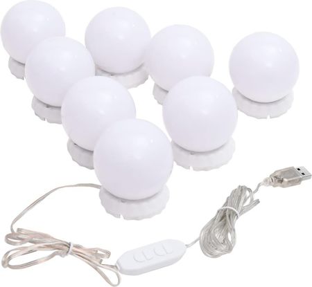 Lumarko Lampki na lustro, 8 ciepłych i zimnych białych żarówek LED