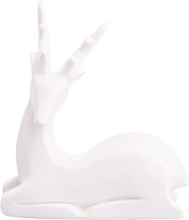 Lumarko Figurka Porcelanowa Renifer Modern Biała 14,5x6x16 Cm