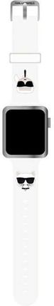 Pasek do Apple Watch silikonowy Karl Lagerfeld AND CHOUPETTE HEADS 42/44mm KLAWLSLCKW biały
