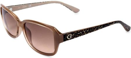 Okulary beżowe przeciwsłoneczne damskie w kształcie kwadratowym GUESS GU7595