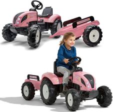 Falk Traktor Pink Country Star Na Pedały Z Przyczepką - Traktory dla dzieci