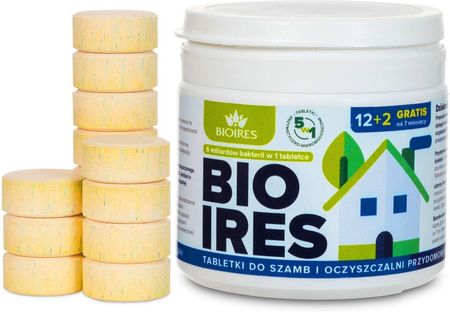 Tabletki biologiczne do szamb i oczyszczalni 5w1 Bioires 12+2