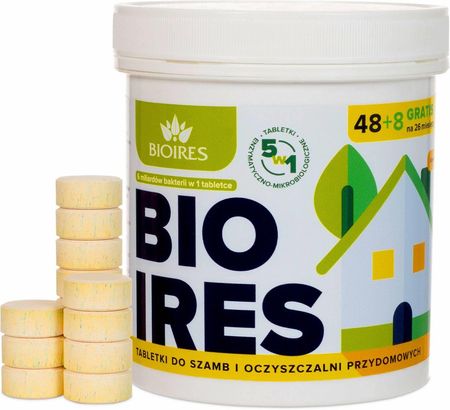 Tabletki biologiczne do szamb i oczyszczalni 5w1 Bioires 48+8