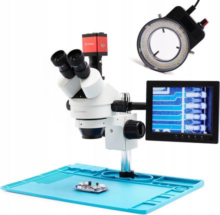 Techrebal Mikroskop Stereoskopowy Trinokularowy Wyświetlacz 