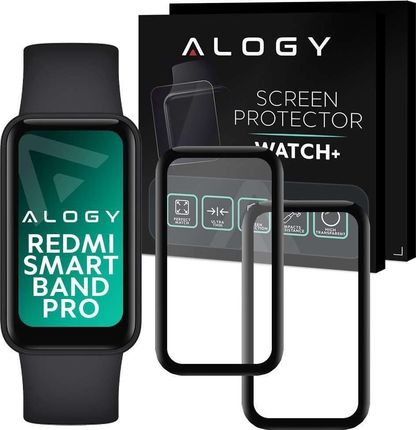 Alogy 2x Szkło na smartwatch elastyczne 3D do Xiaomi Redmi Smart Band Pro Black uniwersalny