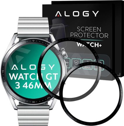 Alogy 2x Szkło na smartwatch elastyczne 3D do Huawei Watch GT 3 46mm Black uniwersalny