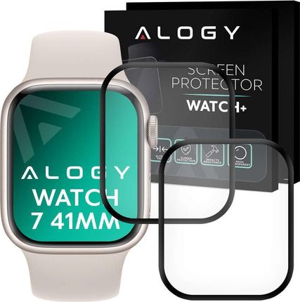 Alogy 2x Szkło na smartwatch elastyczne 3D do Apple Watch 7 41mm Black uniwersalny