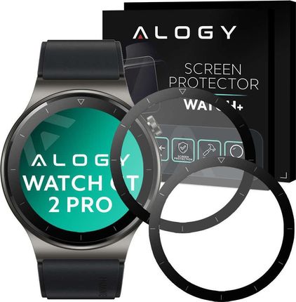 Alogy 2x Szkło na smartwatch elastyczne 3D do Huawei Watch GT 2 Pro Black uniwersalny