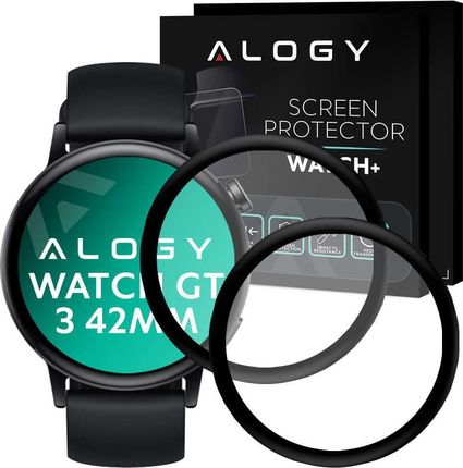 Alogy 2x Szkło na smartwatch elastyczne 3D do Huawei Watch GT 3 42mm Black uniwersalny