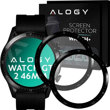 Alogy 2x Szkło na smartwatch elastyczne 3D do Huawei Watch GT 2 46mm Black uniwersalny