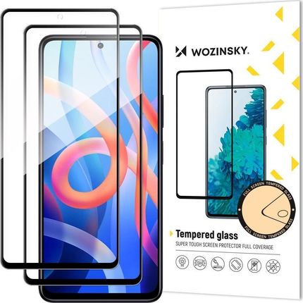 Wozinsky zestaw 2x super wytrzymałe szkło hartowane Full Glue na cały ekran z ramką Case Friendly Xiaomi Redmi Note 11 czarny