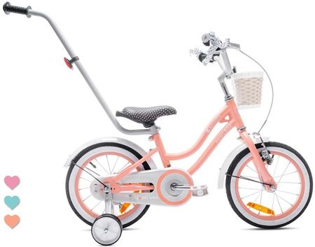 Rowerek dla dziewczynki 14 cali Heart Bike morelowy Sun Baby