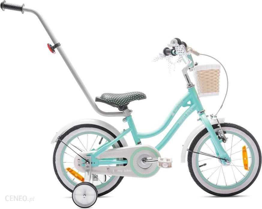 Rowerek dla dziewczynki 14 cali Heart Bike miętowy Sun Baby