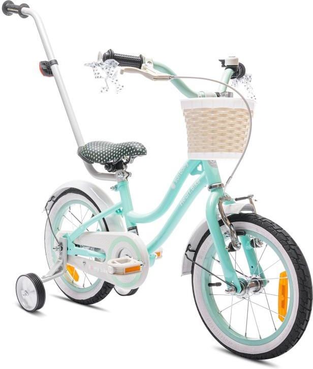 Rowerek dla dziewczynki 14 cali Heart Bike miętowy Sun Baby - zdjęcie 4 Rowerek dla dziewczynki 14 cali Heart Bike miętowy Sun Baby