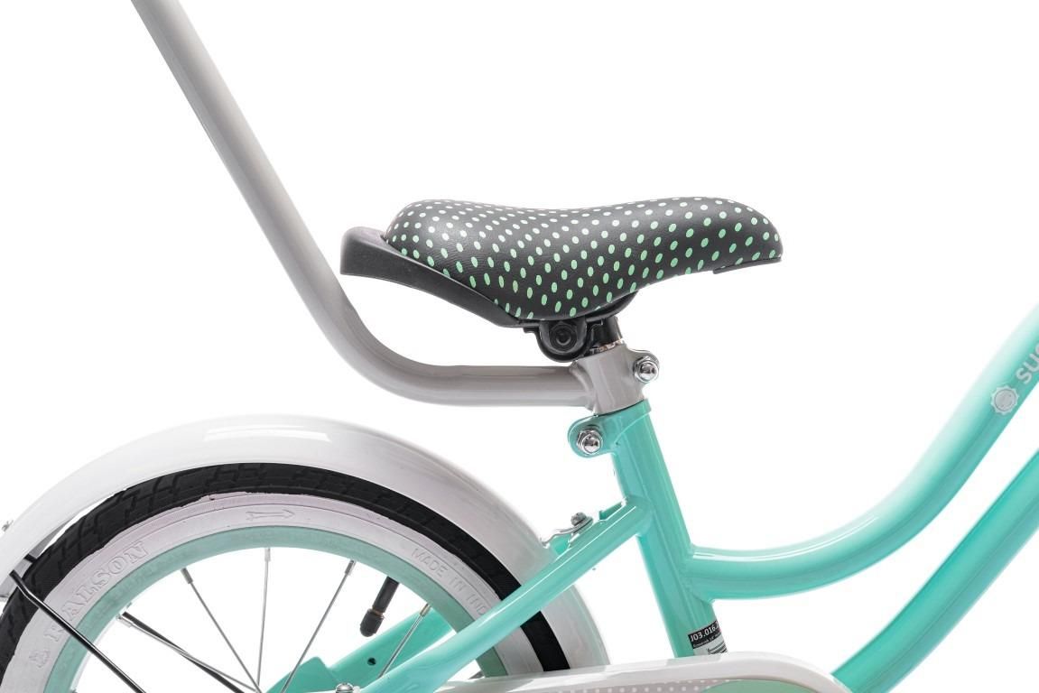Rowerek dla dziewczynki 14 cali Heart Bike miętowy Sun Baby - zdjęcie 5 Rowerek dla dziewczynki 14 cali Heart Bike miętowy Sun Baby