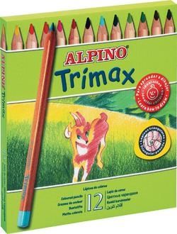 Alpino Kredki Ołówkowe 12 Kolorów Trimax Jumbo