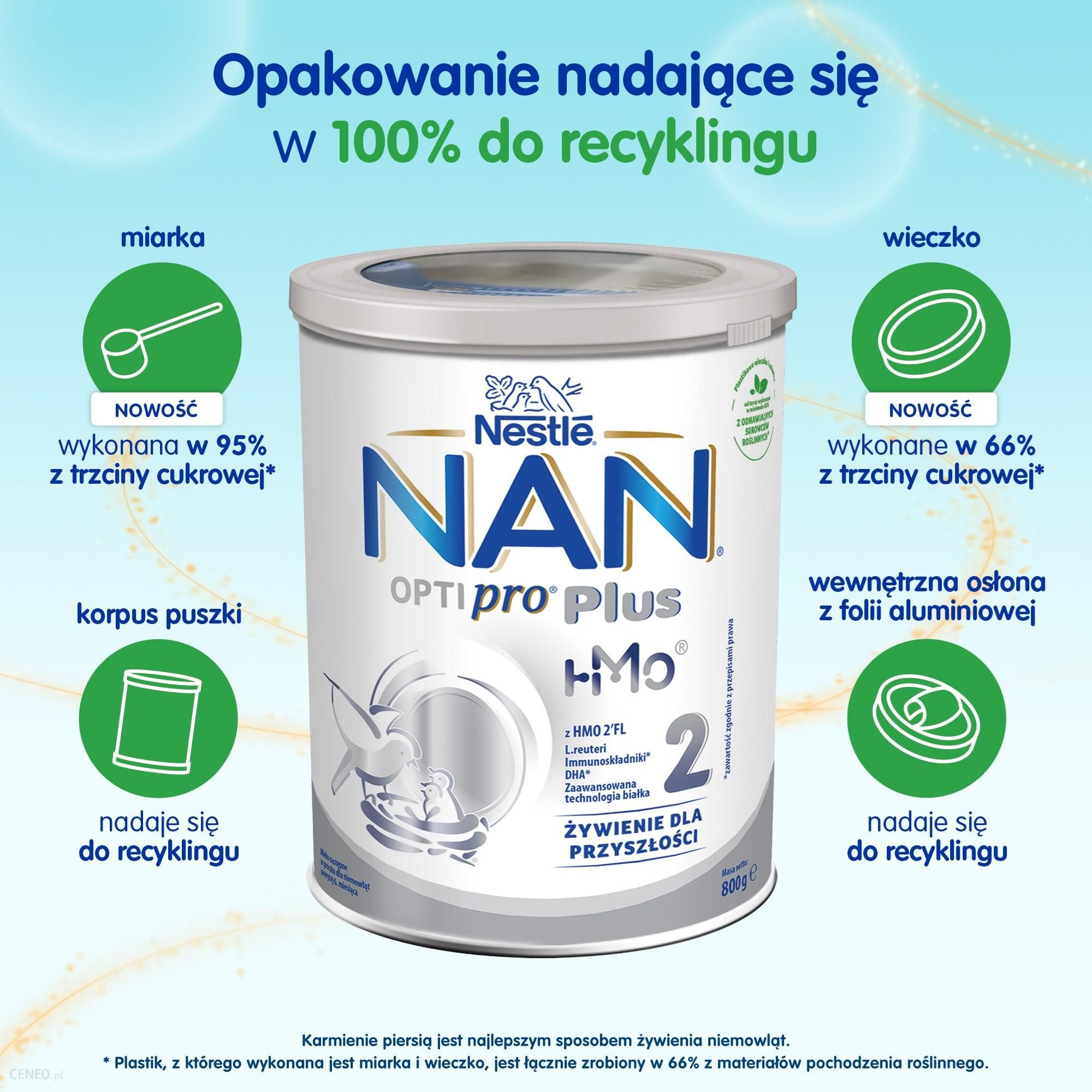 NESTLE NAN OPTIPRO Plus 2 HM-O Mleko Modyfikowane dla niemowląt powyżej 6 Miesiąca 800g