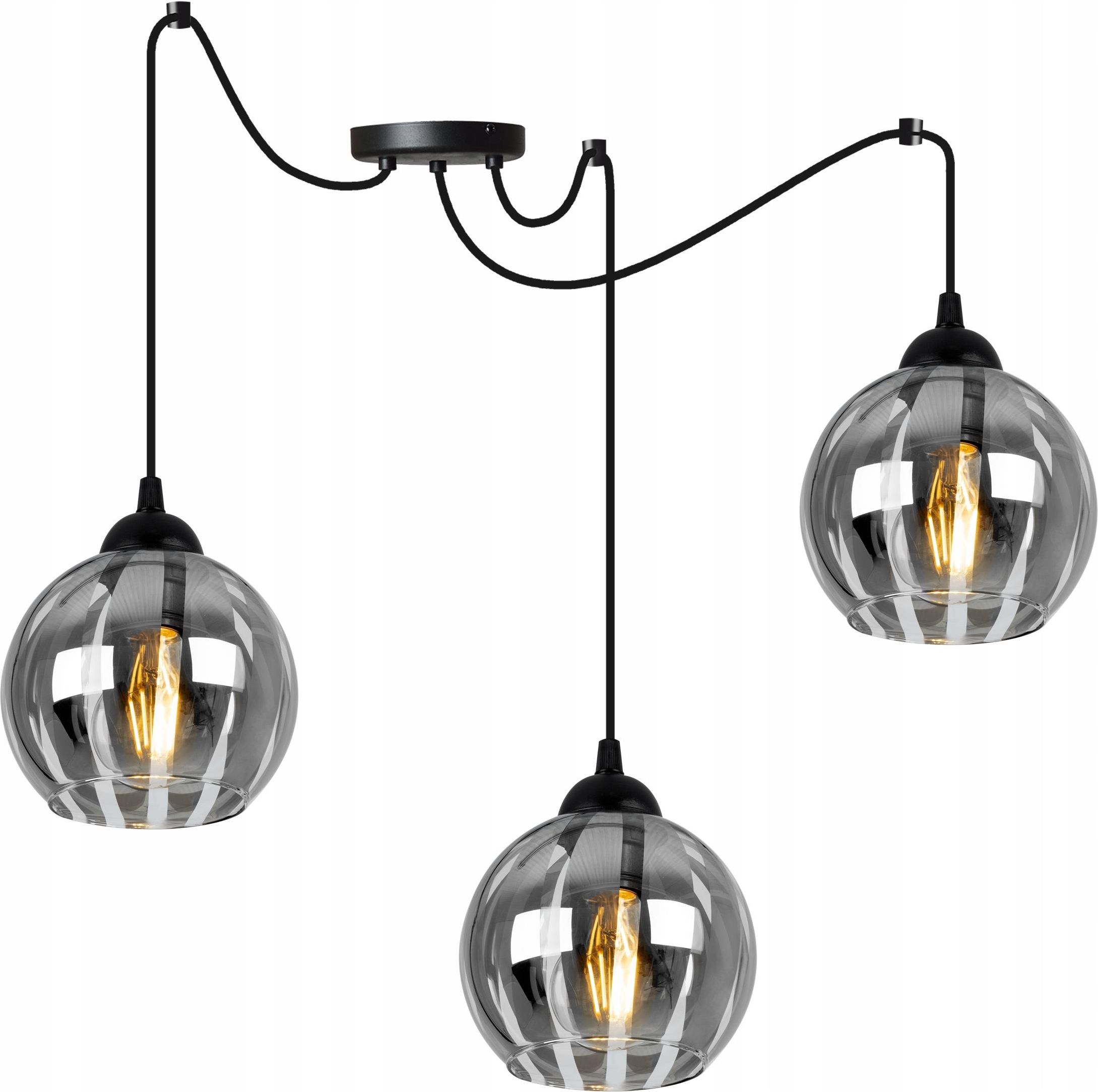 Light Home Lampa Wisząca Elegancka Chrom Pająk Szklany Klosz