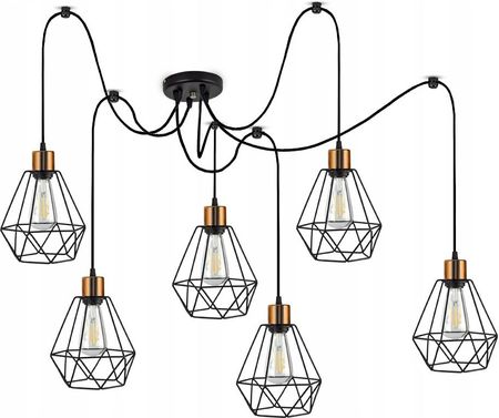 Luxolar Light Factory Lampa Wisząca Żyrandol Pająk Diament Miedź Led (LAMPAWISZĄCAŻYRANDOL905S6)