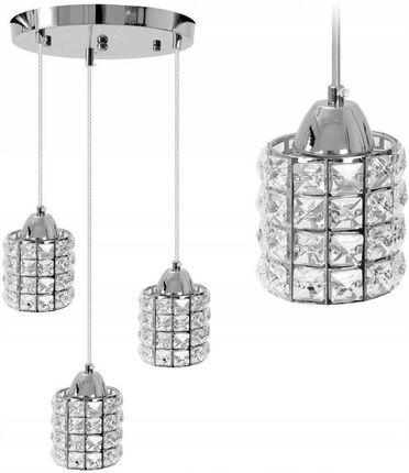 Toolight Lampa Okrągła Kryształowa Metalowa Wisząca Glamour (APP7293CPR)
