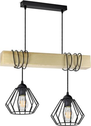 Luxolar Light Factory Lampa Wisząca Żyrandol Czarny Drewniana Belka Led (LAMPAWISZĄCA930DB2)