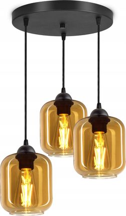 Luxolar Light Factory Lampa Wisząca Żyrandol Plafon 3 Klosze Miód Led (LAMPAWISZĄCAŻYRANDOL898EZ3B)
