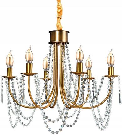 Toolight Lampa Kryształowa Wisząca Żyrandol Złoty Duża (OSW08485)