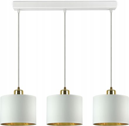 Luxolar Light Factory Lampa Wisząca Żyrandol Abażury Biały Złoty Led (LAMPAWISZĄCA917BZ3)
