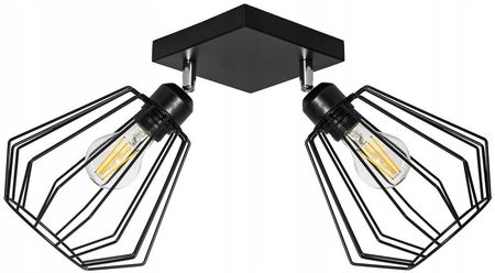 Toolight Lampa Wisząca Podwójna Metalowa Loft Plafon Czarna (OSW04000)