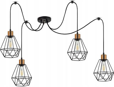Luxolar Light Factory Lampa Wisząca Żyrandol Pająk Diament Miedź Led (LAMPAWISZĄCAŻYRANDOL905S4)