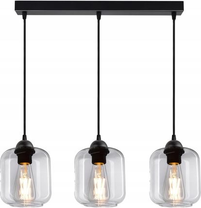 Luxolar Light Factory Lampa Wisząca Żyrandol Plafon 3 Klosze Transparent (LAMPAWISZĄCAŻYRANDOL898BZ3T)