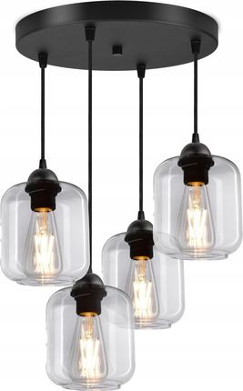 Luxolar Light Factory Lampa Wisząca Żyrandol Plafon 4 Klosze Transparent (LAMPAWISZĄCAŻYRANDOL898EZ4T)