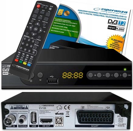 Esperanza TDT HD DVB-T2 H.265 HEVC Alta Definición USB EZ-EV111