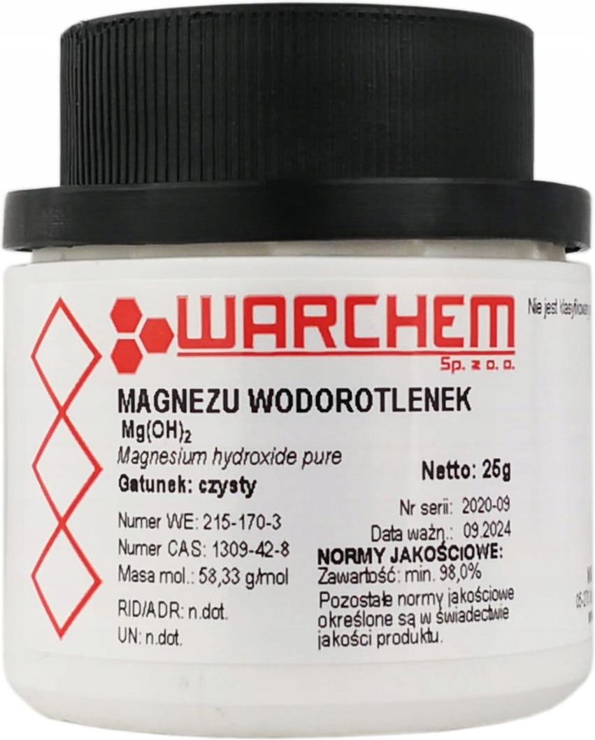 Wodorotlenek Magnezu Wzór Drobne akcesoria medyczne Wodorotlenek Magnezu - czysty - 25g - Ceny i