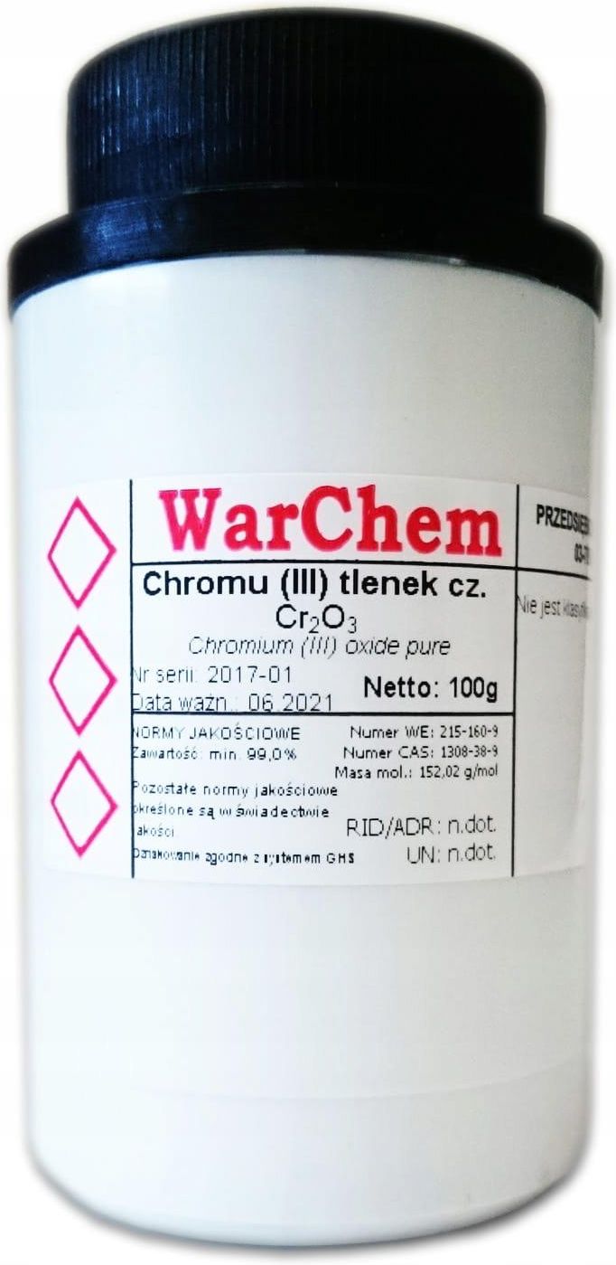 Tlenek Chromu Iii Mozna Otrzymac Kilkoma Sposobami Drobne akcesoria medyczne Tlenek Chromu (III) Zielony - czysty - 100g